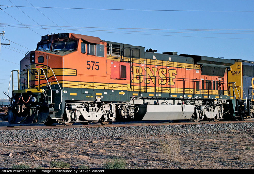 BNSF B40-8W #575 local power.